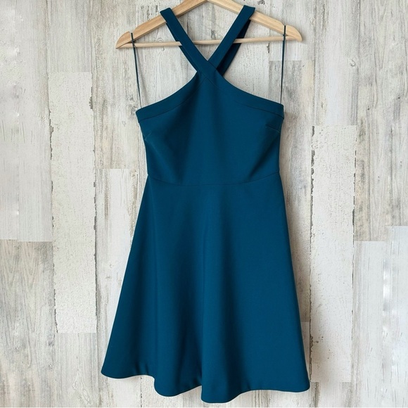 Likely Ashland Blue Halter Mini Dress Size 4 - Picture 3 of 11